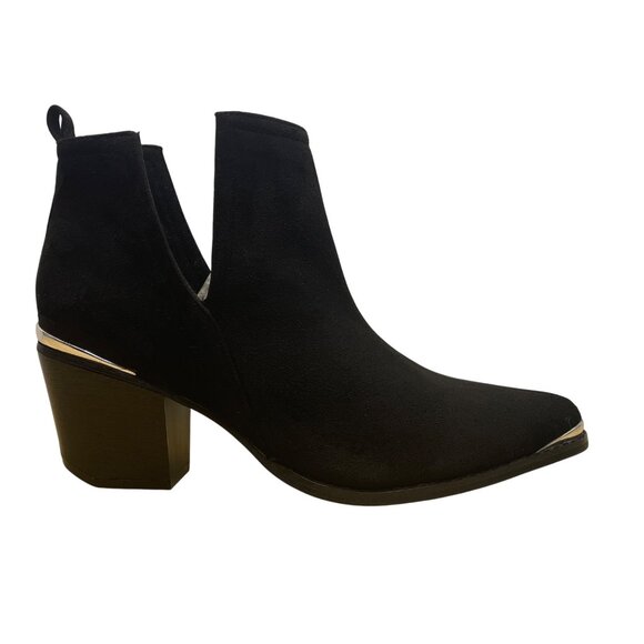 Journee Collection Women’s Black Faux Suede Wide Width Ankle Booties Size 12 - Picture 1 of 9